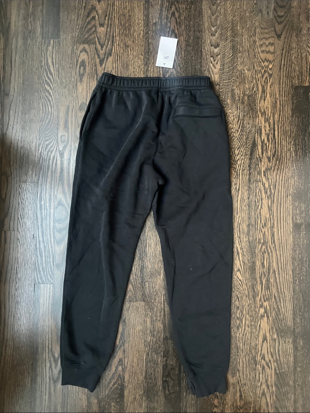 NWT NEW Nike Club Men’s Training Joggers Jogger Sweatpants Black with Swoosh | S - Picture 4 of 6